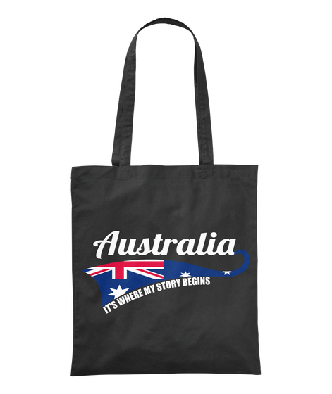 Australia It's Where My Story Begins Black áo T-Shirt Front