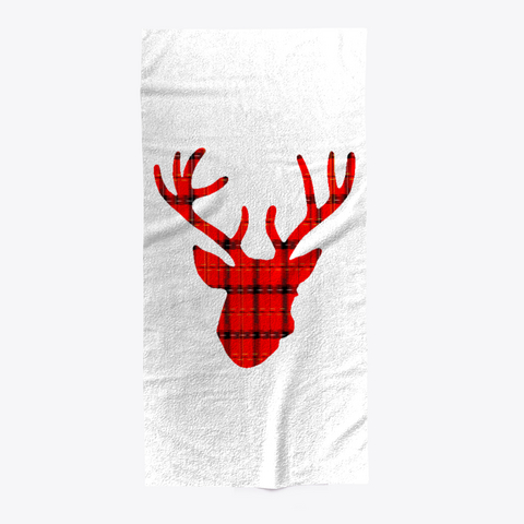 Deer Head   Red Plaid Standard Kaos Front