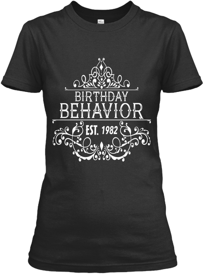 Birthday Behavior  1982 Black Kaos Front
