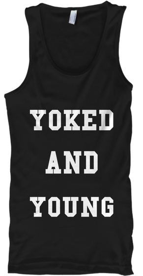 Yoked And Young Black T-Shirt Front