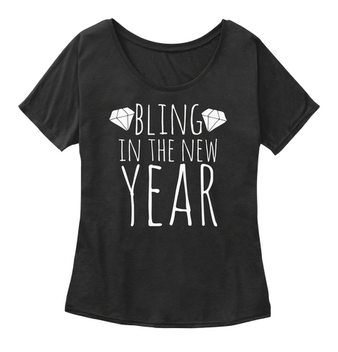 Bling In The New Year Black T-Shirt Front