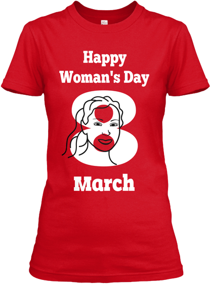 Happy
Woman's Day 8 March Red Camiseta Front