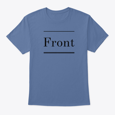 Front And Back Basic Denim Blue T-Shirt Front