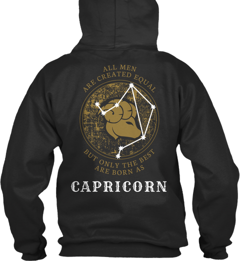 All Men Are Created Equal But Only The Best Are Born As Capricorn Jet Black áo T-Shirt Back