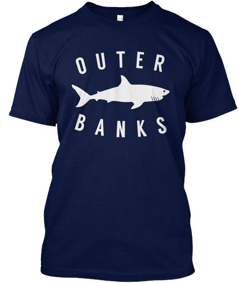  Outer Banks Classic Shark Navy T-Shirt Front