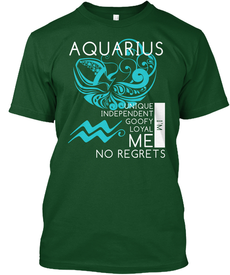 Aquarius Me No Regrets Deep Forest Camiseta Front