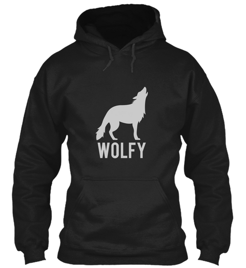 Wolfy Black T-Shirt Front