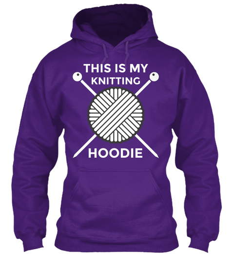 This Is My Knitting Hoodie Purple T-Shirt Front