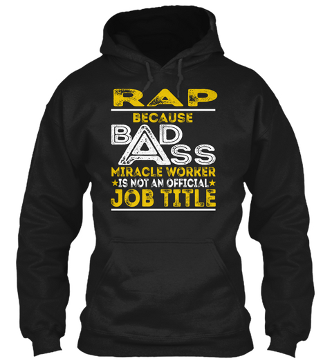 Rap   Badass Black T-Shirt Front