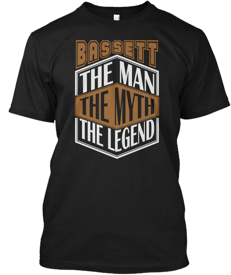 Bassett The Man The Legend Thing T Shirts Black T-Shirt Front