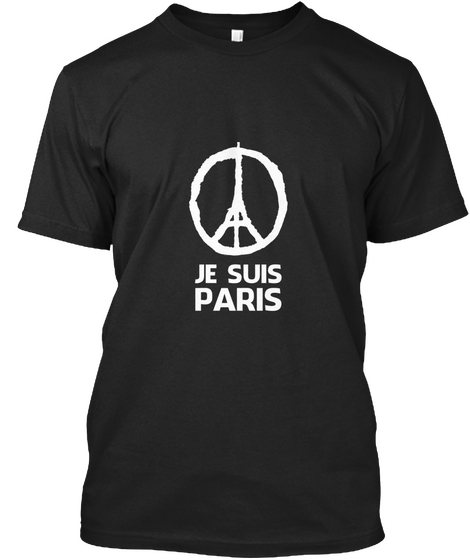 Je Suis Paris  Black áo T-Shirt Front