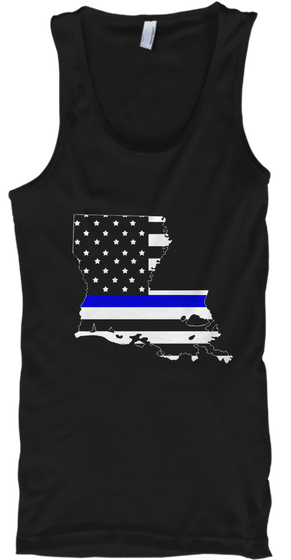 Louisiana Thin Blue Line Tank Tops Shirt Black Camiseta Front