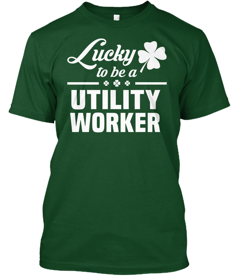 Utility Worker Deep Forest T-Shirt Front