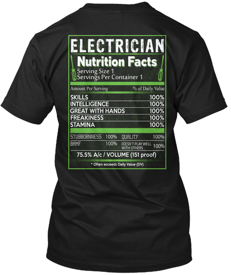 Electrican   Limited Edition Black T-Shirt Back