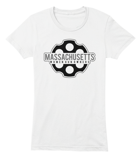 More Apparel L To Support Ma Gun Rights! White T-Shirt Front