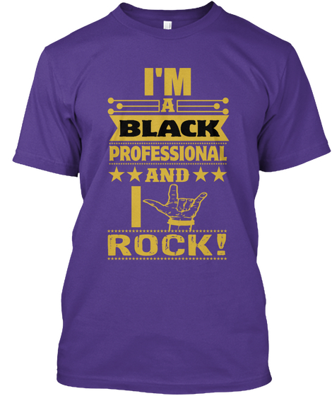 I'm A Black Professional And I Rock! Purple áo T-Shirt Front
