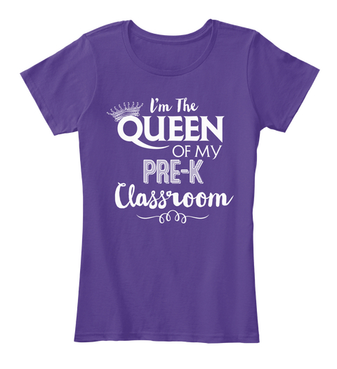 I'm The Queen Of My Pre K Classroom Purple áo T-Shirt Front