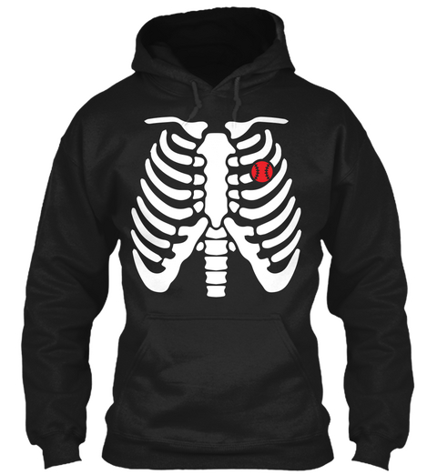 Halloween Skeleton   Softball Shirt Black Kaos Front