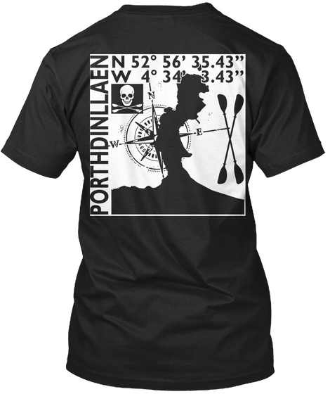 Porthdinllaen N 52° 56' 35.43" W 4° 34' 3.43" N W E Black T-Shirt Back