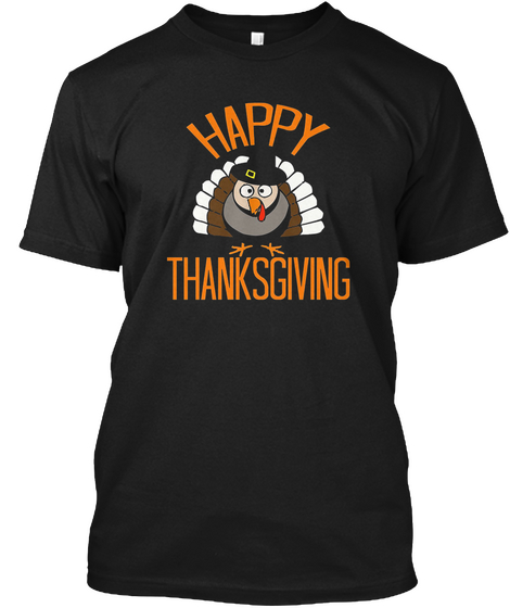 Happy Thanksgiving Black Camiseta Front