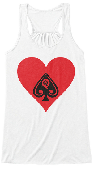 Queen Of Spades Tank Top White áo T-Shirt Front