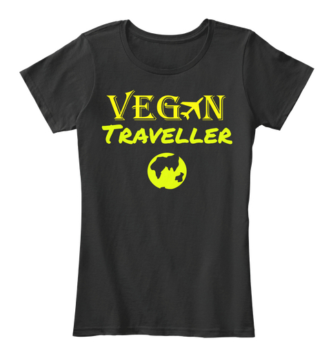 Vegan Traveller Black T-Shirt Front