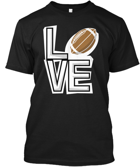 Love Football Black áo T-Shirt Front
