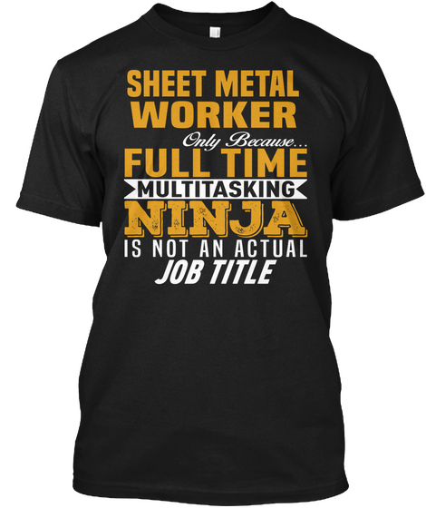 Sheet Metal Worker Black Camiseta Front