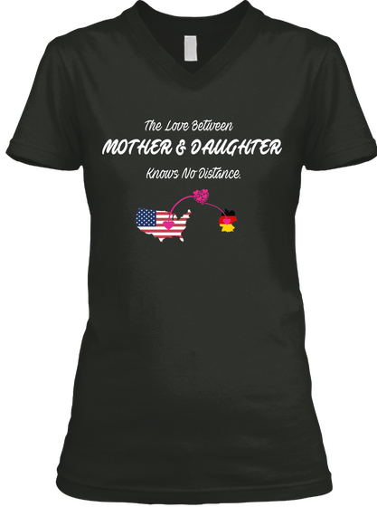 American Mother   German Mother! Black T-Shirt Front