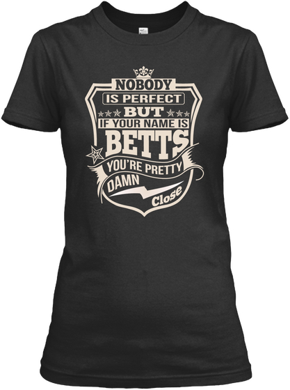 Nobody Perfect Betts Thing Shirts Black T-Shirt Front