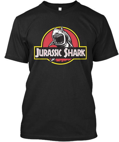 Jurassic Shark Black T-Shirt Front