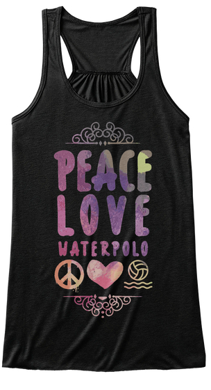 Peace Love Waterpolo Black Camiseta Front