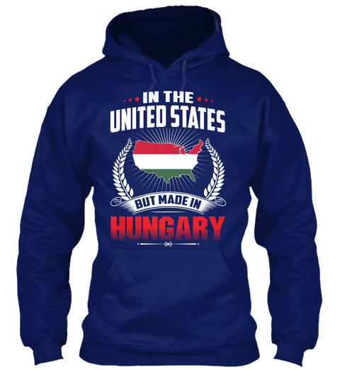 In The United States But Made In Hungary Oxford Navy Maglietta Front