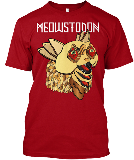 Meowstodon Deep Red Maglietta Front