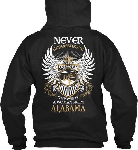 Woman From Alabama Black Kaos Back