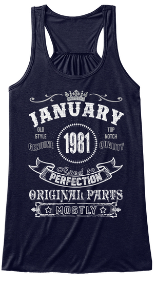 1981 January Aged To Perfection Midnight Camiseta Front