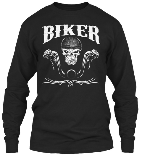 Biker Black T-Shirt Front