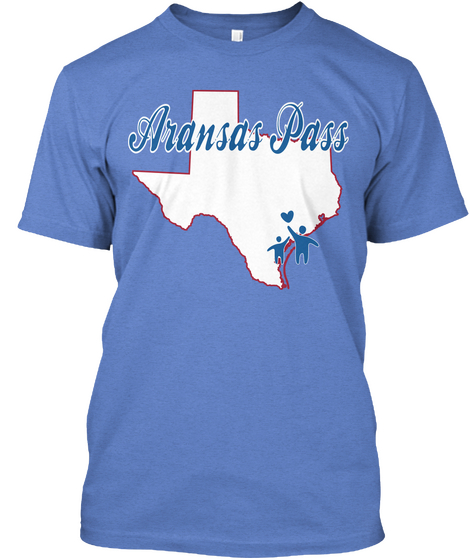 Aransas Pass Heathered Royal  T-Shirt Front