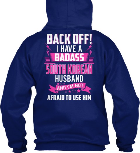 South Korean Husband 05 B Oxford Navy T-Shirt Back