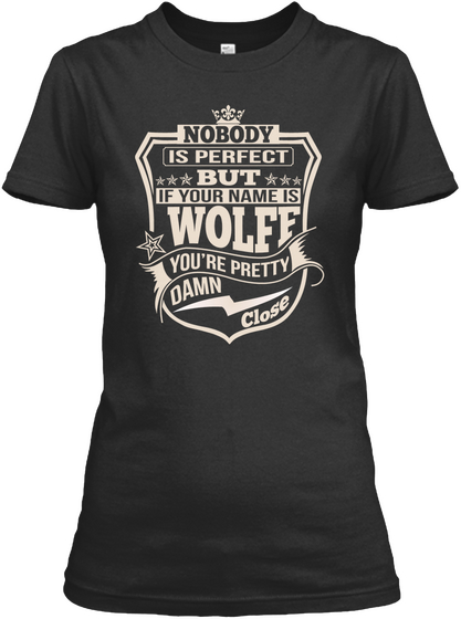 Nobody Perfect Wolff Thing Shirts Black Camiseta Front