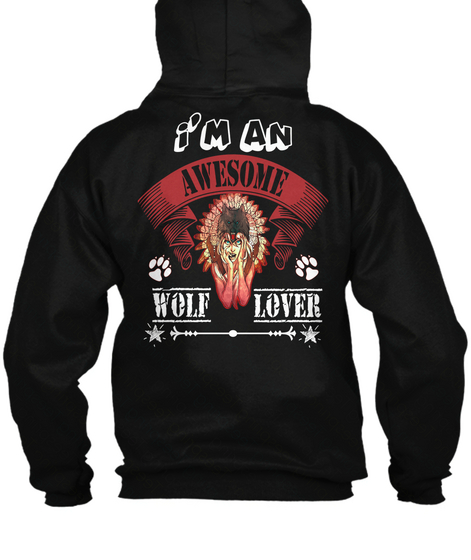 Wolf Lover Black T-Shirt Back