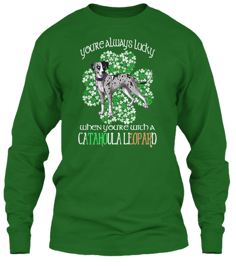 St Patrick Day With A Catahoula Leopard Irish Green T-Shirt Front