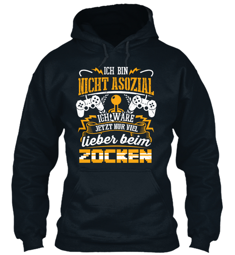 Ich Bin Nicht Asozial Ich Wäre Jetzt Nur Viel Lieber Beim Zocken French Navy T-Shirt Front