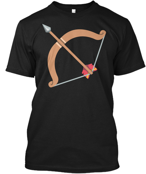 Archery Emoji Black Camiseta Front
