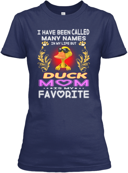 Duck Mom Is My Favorite Navy Maglietta Front
