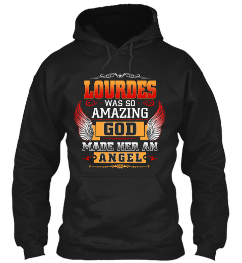 Lourdes Angel  Black áo T-Shirt Front