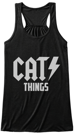 Mother Day Cats Things Cat Mom Tank Black T-Shirt Front