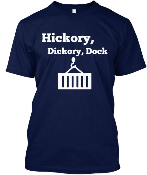 Hickory, Dickory, Dock Navy Maglietta Front
