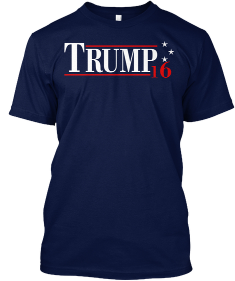 Trump 16  Navy Camiseta Front