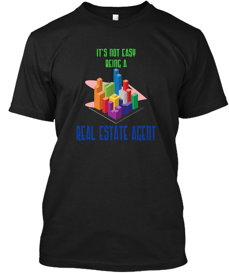 Real Estate Agent T Shirt Black Camiseta Front